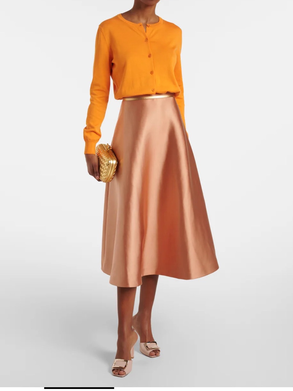 Carolina Herrera Satin midi skirt